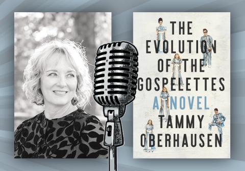 Photo of author Tammy Oberhausen and cover of her book The Evolution of the Gospelettes