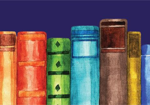 Colorful book spines