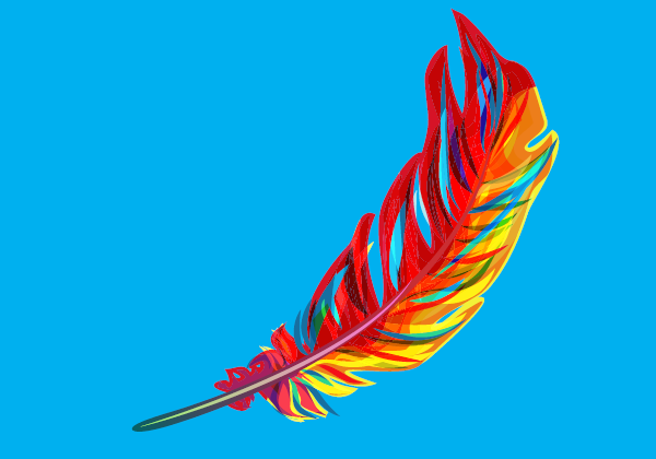 Multicolored feather