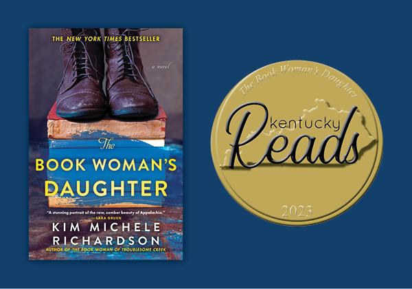 The Book Woman's Daughter book cover and Kentucky Reads logo