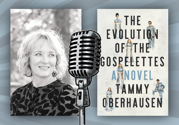 Photo of author Tammy Oberhausen and cover of her book The Evolution of the Gospelettes