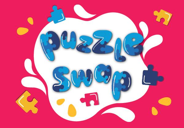 Brightly colored jigsaw puzzle pieces